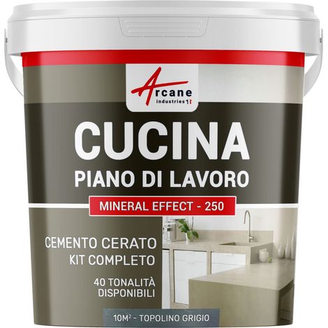 Microcemento cucina: per piano di lavoro e pavimento della cucina - 10 m² (in 2 strati) Topo Grigio - ARCANE INDUSTRIES