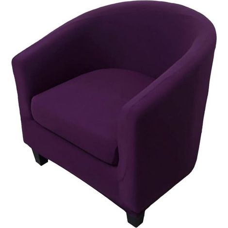 Fundas para sofá,Funda para sillón de 2 piezas,funda extensible para sillón,protector para sillones (color único: morado oscuro) (1/2)