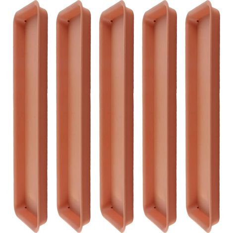 Ensemble de soucoupes rectangulaires pour plantes : Rouge idéal (1/5)