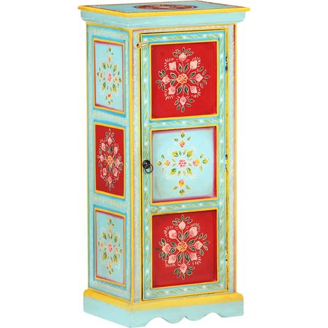 vidaXL Aparador de madera maciza de mango pintada a mano 40x30x90 cm (1/5)