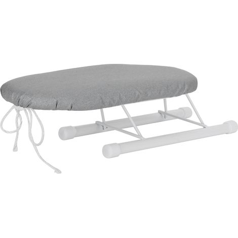 Planche à repasser pliable pour manchettes et cols, idéale pour la maison et les voyages, en tissu argenté. (1/5)