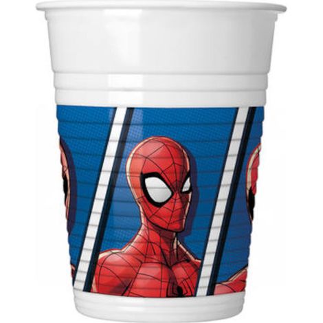 Spiderman Team Up Plastikbecher, 200 ml, 8 Stück.