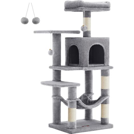 Tiragraffi a Torre con Amaca e Cuccia Grigio Chiaro (1/5)