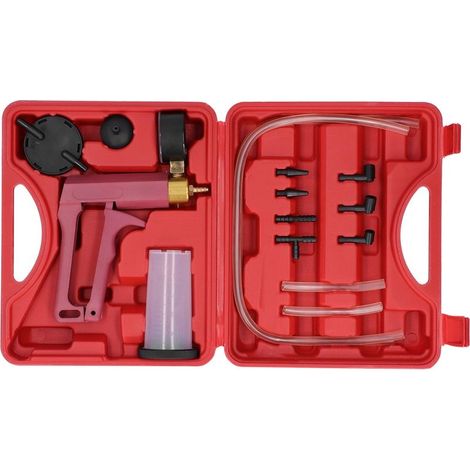 Testeur de pompe à vide à main, outil de test, Kit de purge de frein, adaptateurs, connecteurs avec boîte à outils (1/5)
