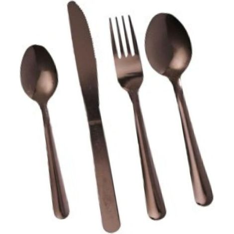 Altobuy – Ménagère 16 pièces en inox – Coloris cuivre – Design élégant pour repas raffinés – Dimensions 23 x 12 x H4.2cm