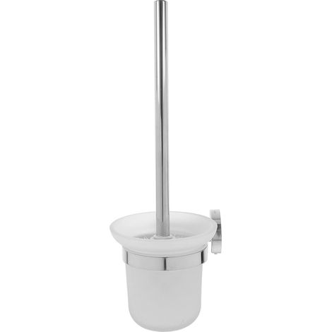 Stainless Steel Toilet Brush with Glass Holder Anti Scratch