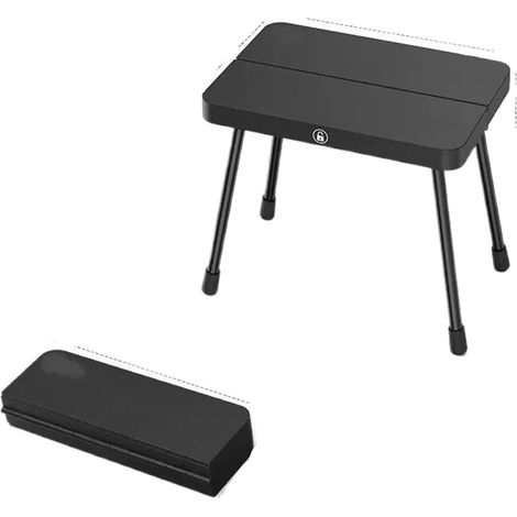 Taburete plegable portátil de aluminio, silla de camping ligera para pesca, picnics y senderismo, bolsa de transporte compacta, carga máxima 150 kg (negro) (1/4)