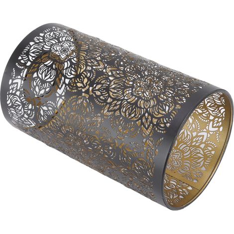 Abat-jour décoratif amovible en métal ajouré, motif cylindrique circulaire, culot E27/E26 (1/5)
