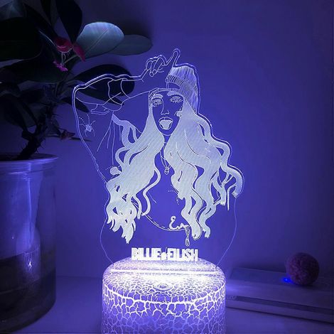 Veilleuse LED 3D Chanteur pop américain Lampe illusion 3D pour chambre Lumières décoratives --- Siège fissuré