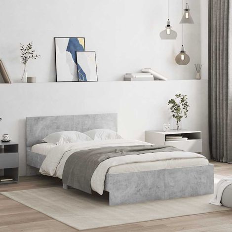 vidaXL Estructura de cama con cabecero gris hormigón 120x200cm (1/5)