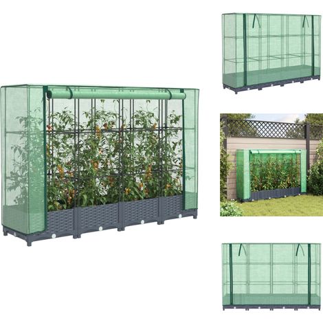 Jardinière surélevée avec housse aspect rotin 160x40x123 cm - Jardinière Surélevée - Jardinières Surélevées - Jardinière Surélevée De Jardin - Lit À Fleurs De Jardin Surélevé (1/5)
