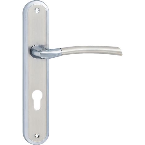 Maniglia per porta Zorba 72, finitura cromata satinata, inserto VZ7YC