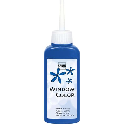 Window Color bleu royal 80 ml, peinture pour vitres à base d'eau, avec surface structurée, pour verre, miroirs, carrelages et autres surfaces lisses, Royal blue (1/5)