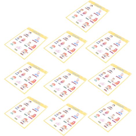 Lot de 10 affiches murales plastifiées représentant les membres de la famille, à visée éducative pour l'école à la maison ou en maternelle. (1/5)