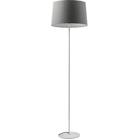 Vivien Piantana Bianca con Paralume Conico Antracite E27 IP20 48cm - Lampada da Terra in Metallo e Tessuto per Interni - Rossini Group (1/5)