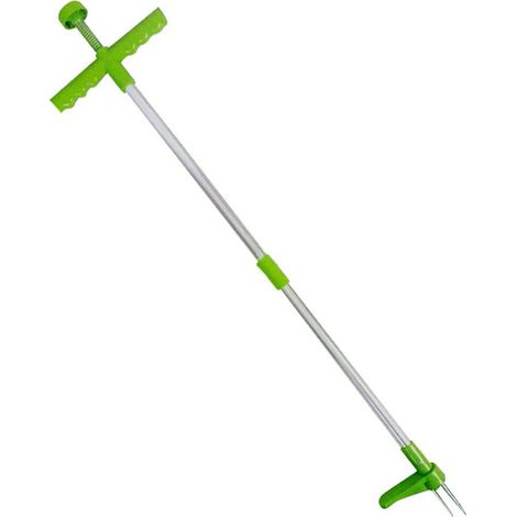 Umweltfreundlicher, manueller Unkrautstecher aus Aluminiumrohr, 50 cm langer Kunststoff-Auswurfgriff, sparsamer, chemikalienfreier Wurzelentferner (1/3)