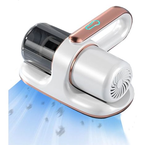 Kabelloser UV-Staubsauger für den Hausgebrauch, jetzt im Angebot. Leistungsstark und kompakt, sterilisiert und beseitigt Hausstaubmilben. Weiß. Inklusive 2 Filtern. (1/5)