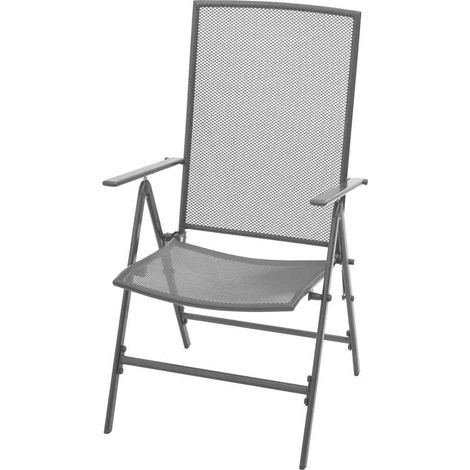 Maison Exclusive - Chaises pliantes empilables, lot de 2, gris acier (1/5)