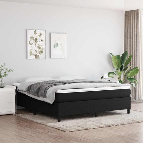 vidaXL Struttura Letto a Rete a Molle Nero 160x200 cm in Tessuto
