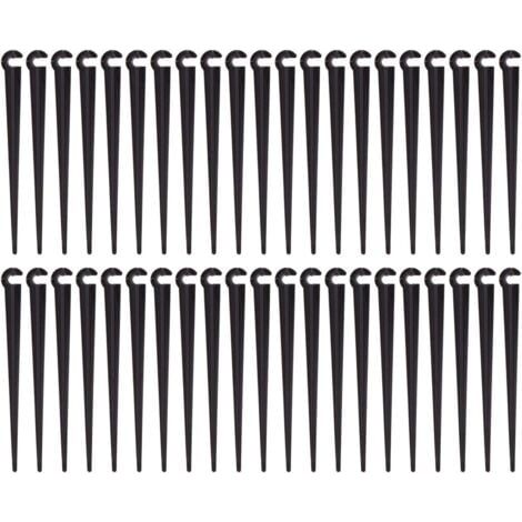 Estacas de soporte para manguera de riego Aiperq, soporte de plástico para tubo de riego por goteo, herramienta de jardinería (paquete de 100) (1/5)