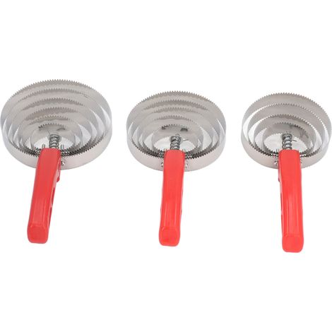 Ensemble de 3 peignes à curry pour chevaux, multi-usages, 4, 5 ou 6 anneaux, double face, en acier inoxydable, pour bovins, chevaux, chèvres et chiens. (1/5)