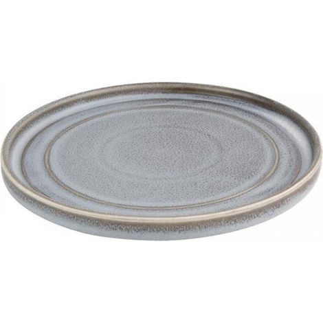 Lot de 4 assiettes plates rondes (Ø)220 mm, en porcelaine anthracite