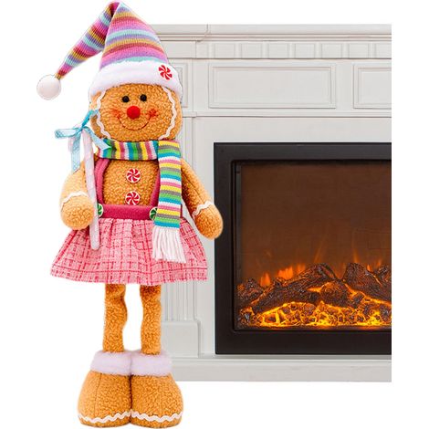 Gingerbread Decorations, Gingerbread Christmas Decorations  Washable Figurine with Retractable Legs for Shelves, Garden, Office, Table, Classroom, Window (1/5)