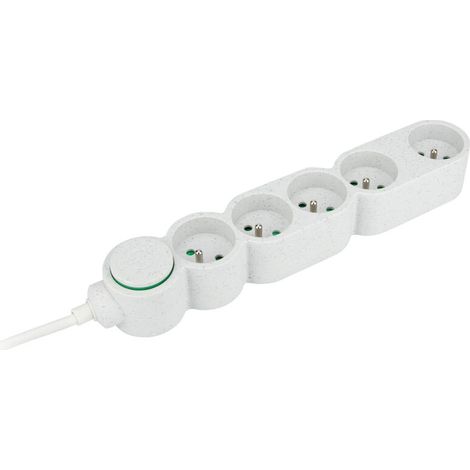Bloc multiprise Home Green 5 prises 2P+T - Blanc -