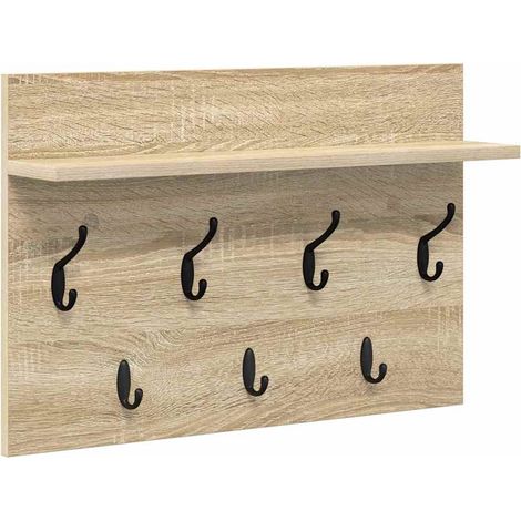 Porte-manteau mural avec étagère Chêne Sonoma 60 x 40 x 12 cm