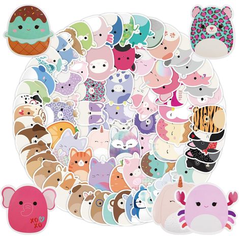 100 Pièces Stickers Animaux Kawaii Animal Sticker Set, Autocollant Kawaii Cute, D'autocollants Animaux Mignons Autocollants, pour Scrapbooking, Portable, Gourde, Guitare, Skateboard, Snowboard (1/5)