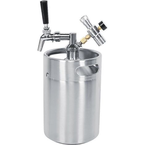Bière pression 5L fût inoxydable maison, robinet tireuse avec jauge 2 classes, kit tirage pression pour brassage domestique. (1/5)
