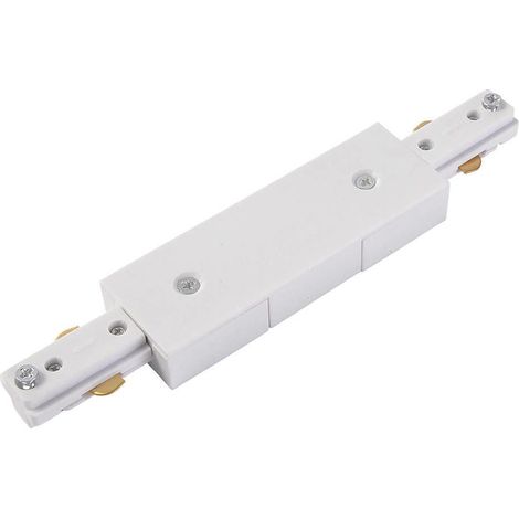 Litecraft Double Live Connector For Track Light Circuit Mains Fitting - White (1/2)