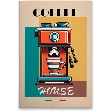 Leinwandbild Blechschild Retro Look Kaffee M1-No.51753 - Kunstdruck auf Leinwand in Bunt Beige - Wandbild 30 x 45 cm (1/5)