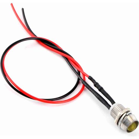 4 pièces 12v 8mm LED panneau pilote tableau de bord voyant d'avertissement lampe voiture Van jaune