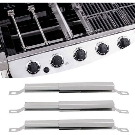6 Tubes croisés, Acier inoxydable, Longueur télescopique 12,7-21,59cm, Pour gril à gaz Charbroil (1/4)