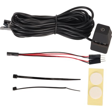 Interrupteur d'alimentation PC mécanique à LED bleue, bouton marche/arrêt pour ordinateur de bureau gaming et bureau, câble de 4m, plug-and-play (1/5)