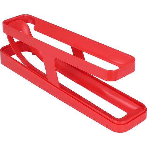 Porte-œufs pour réfrigérateur, distributeur à deux niveaux, distributeur à roulettes, rouge, pour la cuisine et le plan de travail. (1/5)