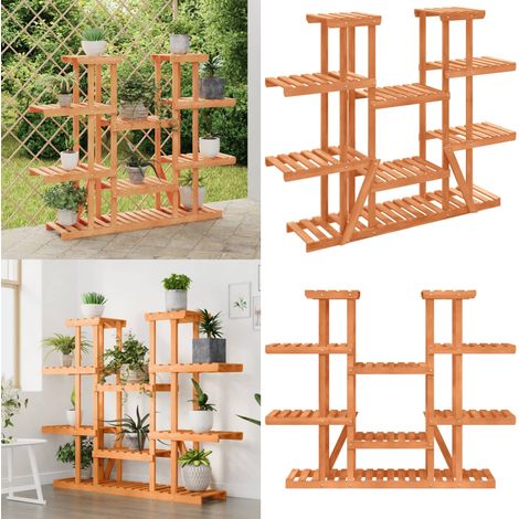 Blumenständer 110x25x110,5 cm Massivholz Tanne - Holzpflanzenständer - Massivtannenholzhändler - Blumensäule - Gartendekoration - Vintage Stil - Home & Living (1/5)