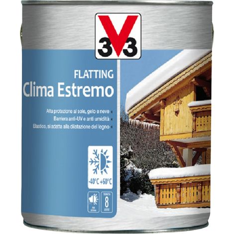 Vernice Flatting Clima Estremo per Legno Esterno 750 ml V33 - Incolore Brillante (1/2)
