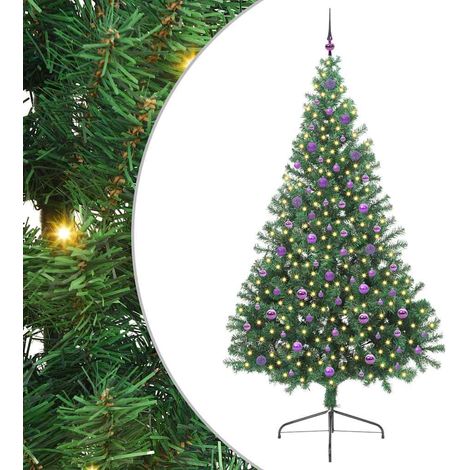 Árbol de Navidad Artificial Preiluminado Verde 240 cm PVC vidaXL
