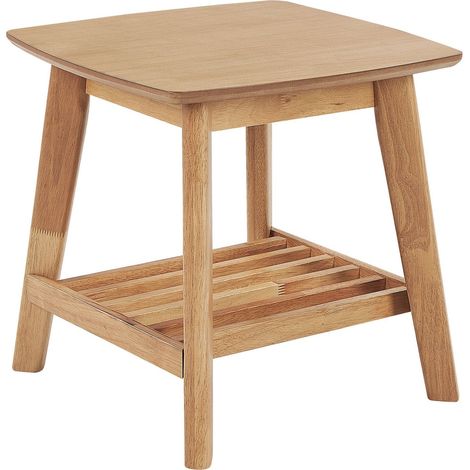 Tavolino quadrato 50 x 50 cm per soggiorno MDF legno chiaro Tulare