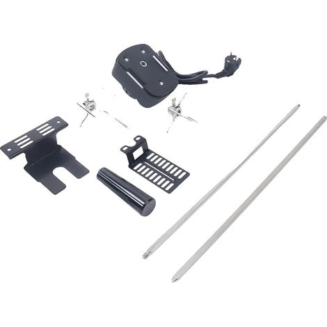 Asador eléctrico, rotación automática de 360°, apto para diversos tipos de carne, color plata y negro. (1/2)