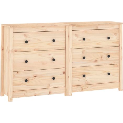 Credenza buffet cassettiera mobile contenitore organizer cucina soggiorno soggiorno 140 x 35 x 80 cm legno di pino massiccio marrone 020029549