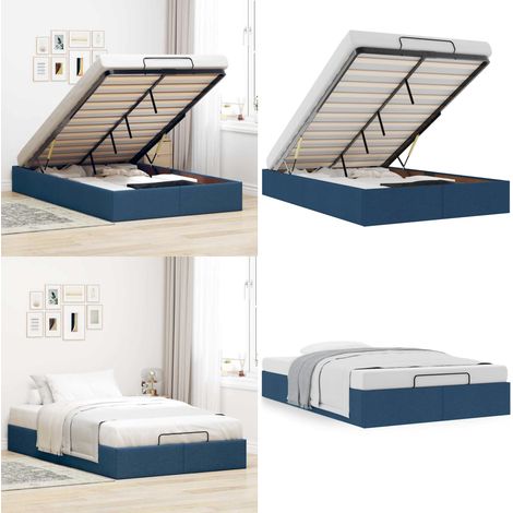 vidaXL Ottoman-Bett ohne Matratze Blau 120x200 cm Stoff (1/5)