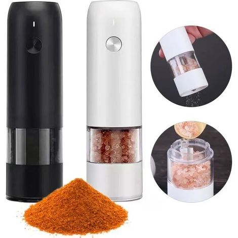 Moulin sel poivre lectrique - WIRLSWEAL - Rglable et portable - Blanc Blanc Blanc MOULIN DE CUISINE (1/4)