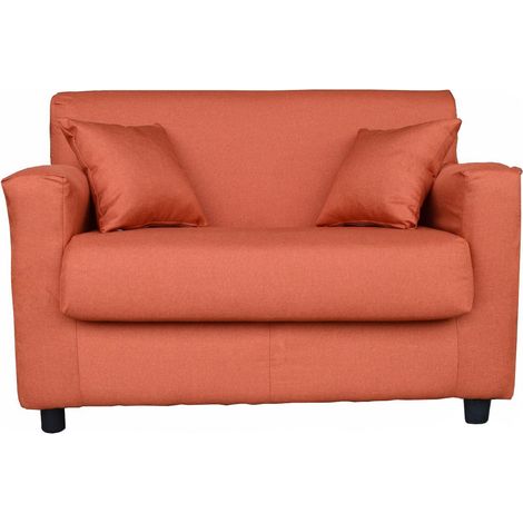 Divano 2 posti Arancio - tessuto sfoderabile 124 cm BOLOGNA (1/3)