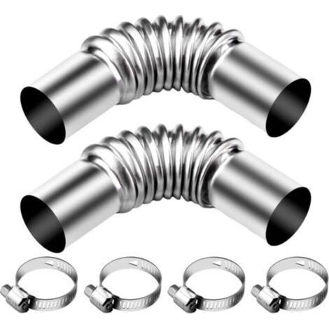 25-mm-Edelstahl-Auspuffrohr-Winkelverbinder, 2 Stück, ideal für Autoheizungen, Stromgeneratoren und Dieselheizungen (1/5)