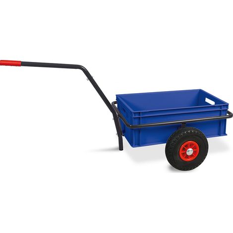 BRB Handwagen mit Kunststoffkasten, H 220 mm, Tragkraft 200 kg (blau)
