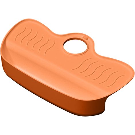 Escurridor de paños de esponja para fregadero de cocina, alfombrilla antigoteo para grifo, soporte para cepillos de esponja de encimera - naranja (1/4)