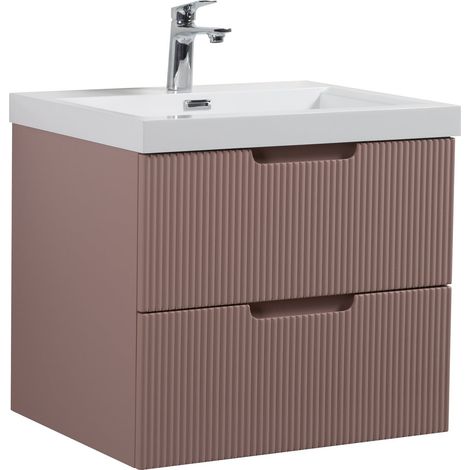Badezimmer Badmöbel-Set Thermis 60 cm – Matt Rose – Badezimmermö (1/5)